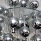Reggiani, Vintage Italian Space Age Glass and Chrome Chandelier, 1970s