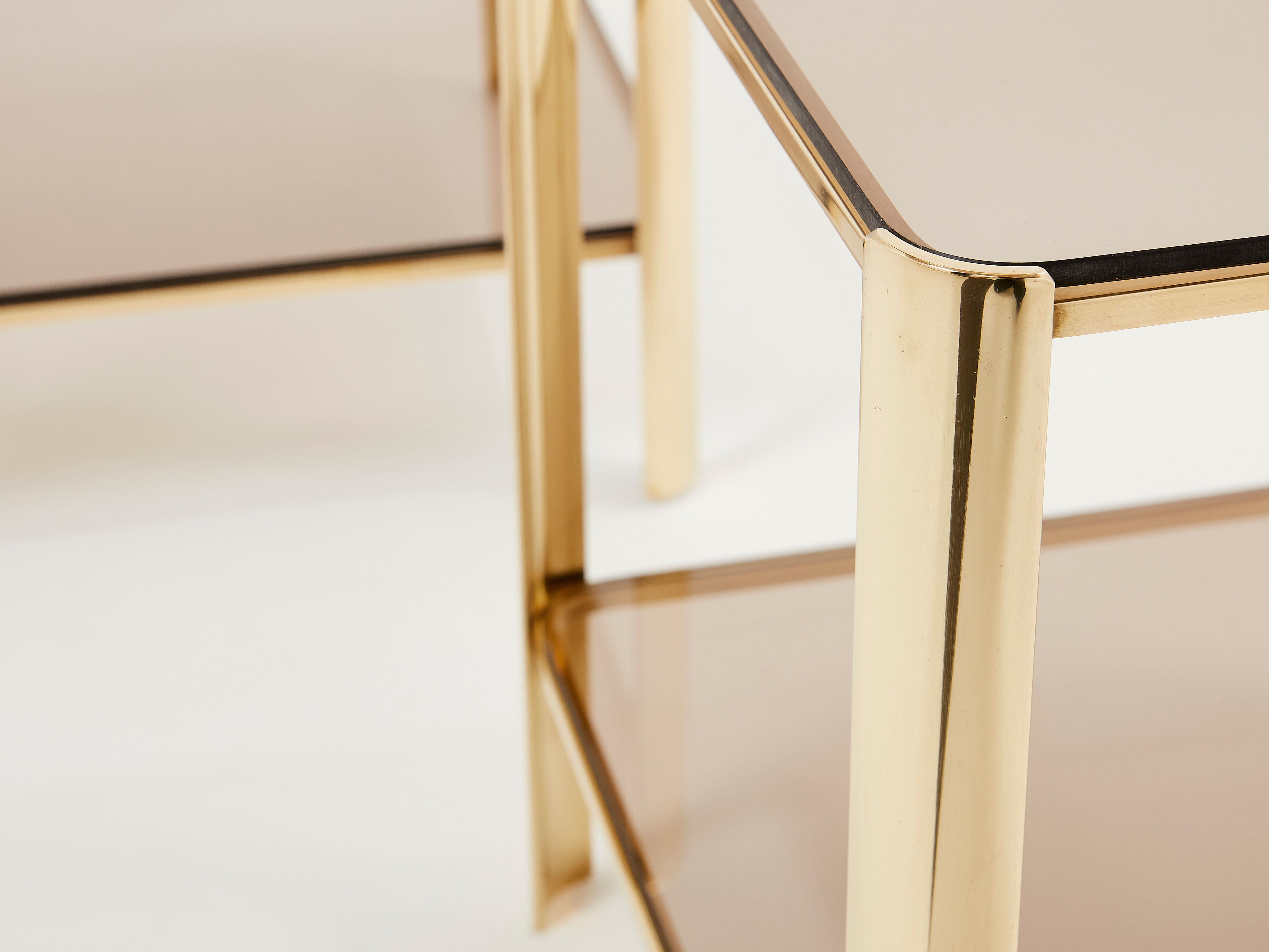 Pair of tables ends of bronze sofa 60s