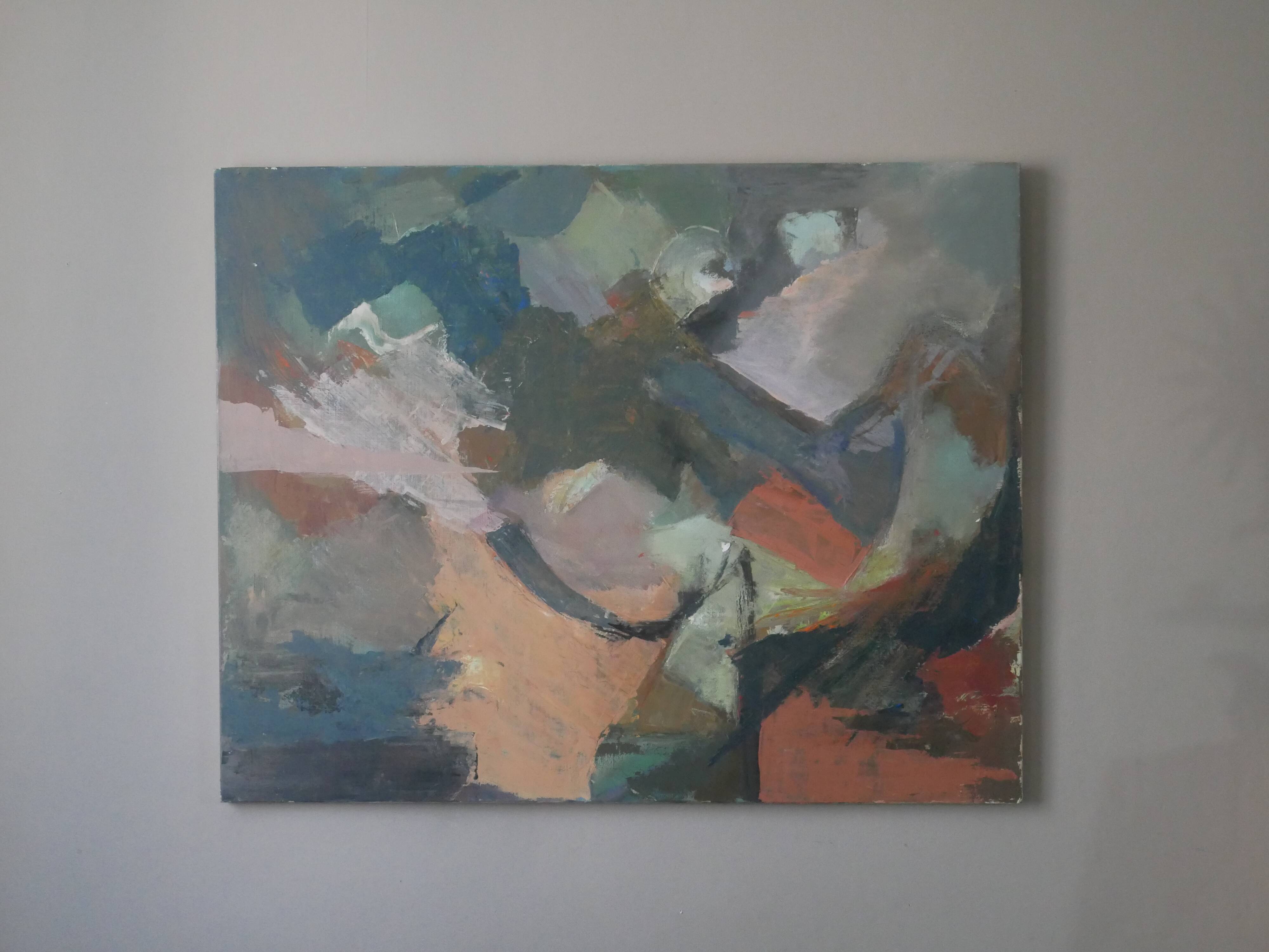 Oil painting on linen canvas, contemporary abstract art, 80s/90s