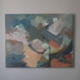 Oil painting on linen canvas, contemporary abstract art, 80s/90s