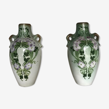 Pair of earthenware vases from Saint Amand
