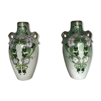 Pair of earthenware vases from Saint Amand