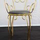 Vintage brass scroll armchair, 1960s.