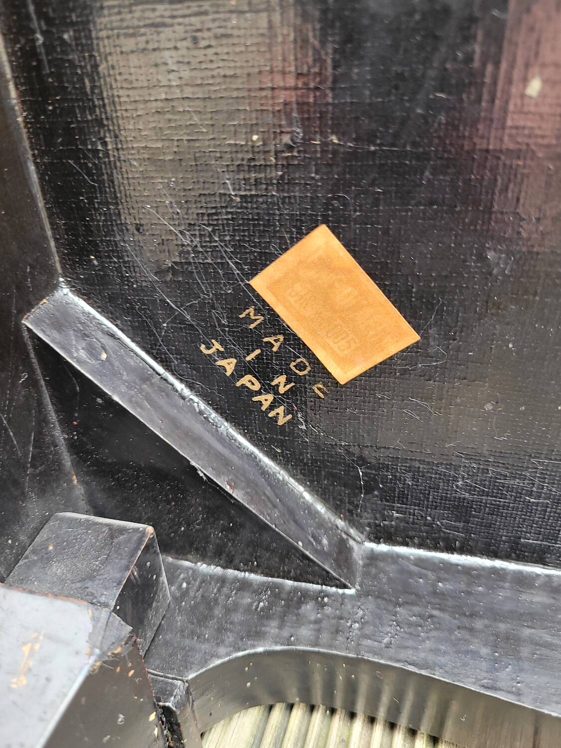Japanese table in engraved lacquered wood