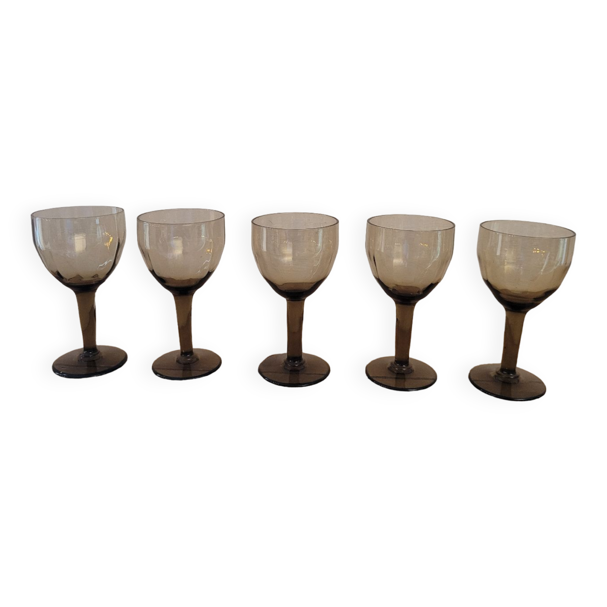 60's smoked port glass