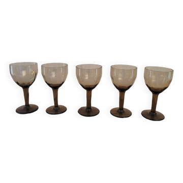 60's smoked port glass
