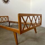 Old French design bed from the 50s daybed with vintage compass feet