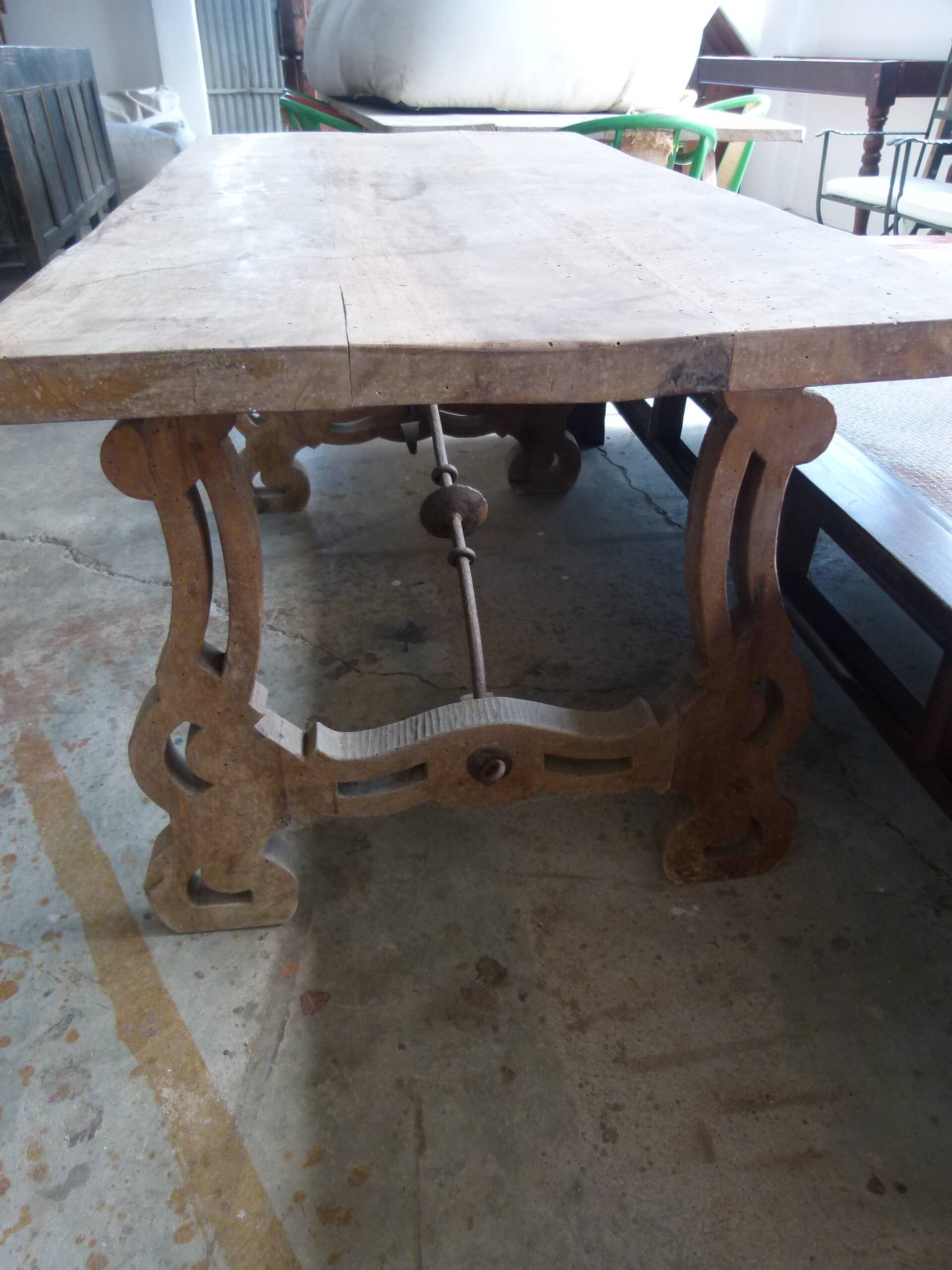 20th century solid wood farmhouse table
