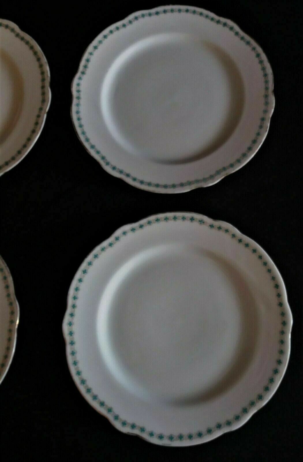 Series of six porcelain plates from Paris old Paris green décor XIXth