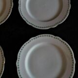Series of six porcelain plates from Paris old Paris green décor XIXth