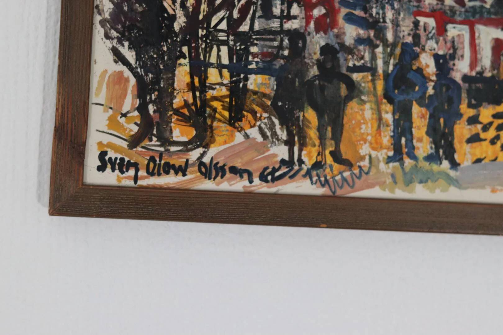 Huile sur panneau suédoise « De Leningrad » de Sven Olsson