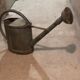 Vintage zinc watering can, copper apple
