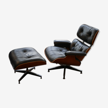 Lounge chair and ottoman by Charles & Ray Eames US edition Herman Miller 1980