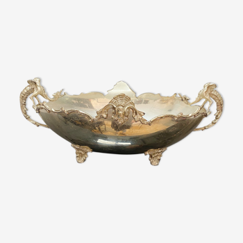 silver-plated confectionery bowl with dragon handles