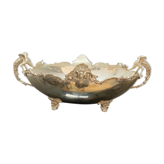 silver-plated confectionery bowl with dragon handles