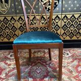 6 cherry wood chairs with openwork backs