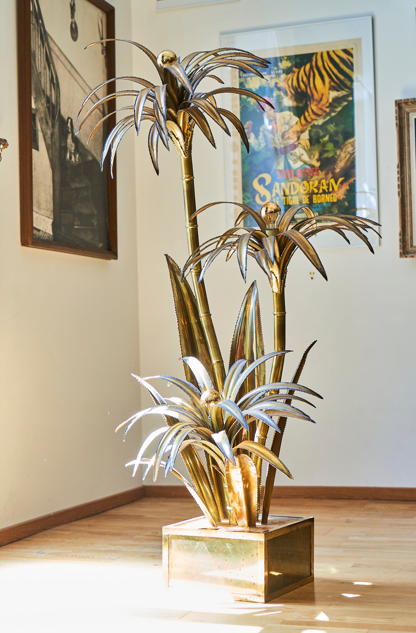 Floor lamp palm Maison Jansen by Barbier