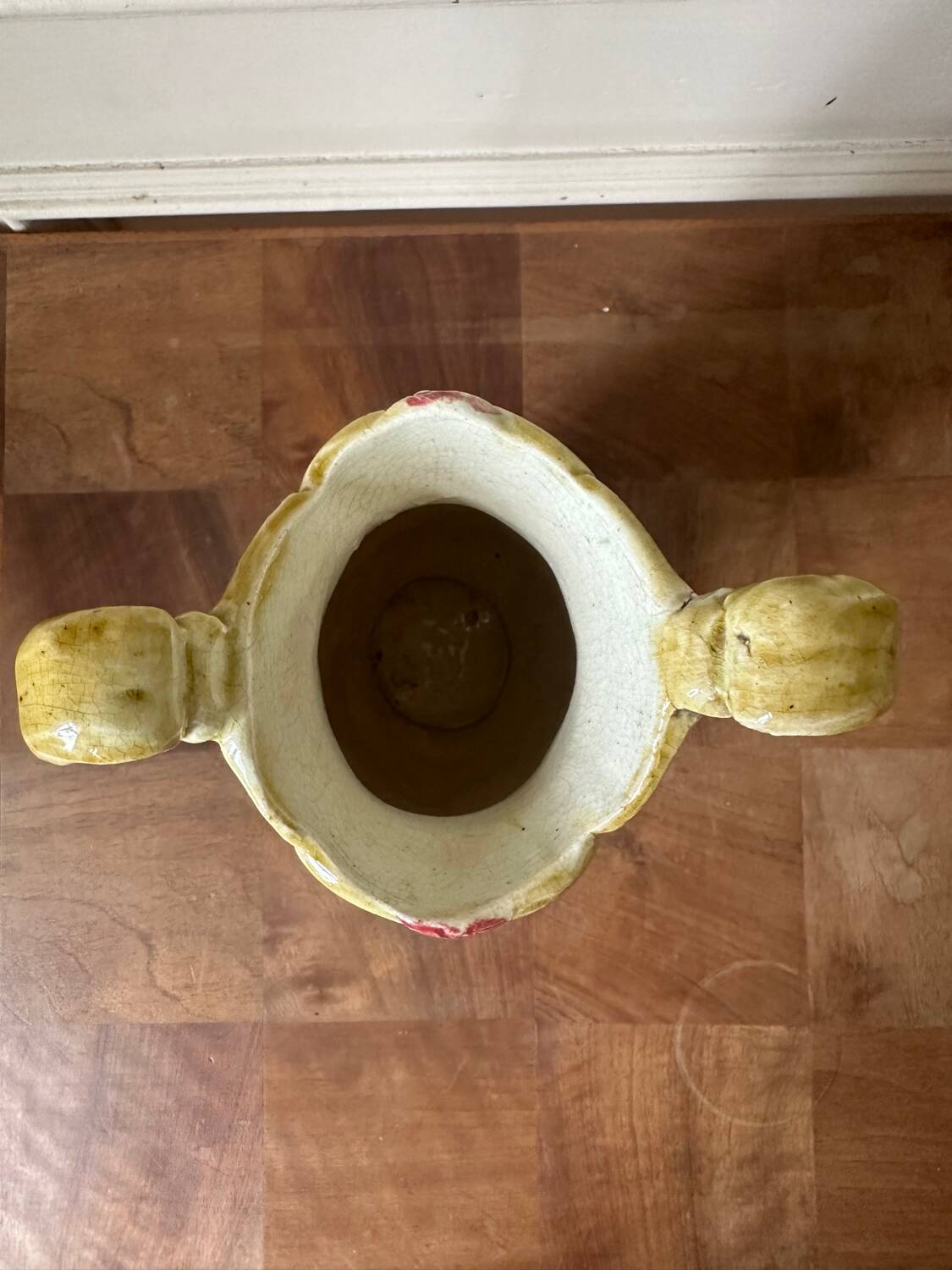 Art Nouveau vase in stamped slip