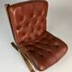 Vintage armchair easy chair leather 70s in the style of Ingmar Relling