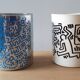 Pair of Keith Haring pots in opaline.