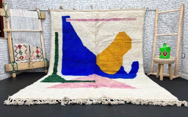 Tapis berbere fait main traditionnelle taille 150 x 250 cm