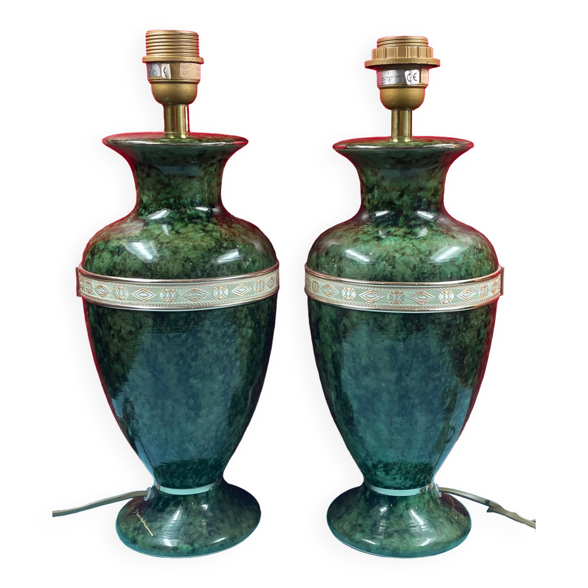 Pair of Louis Drimmer baluster lamps, Regency style, 1970-1980