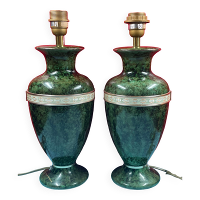 Paire de lampes balustres signées louis drimmer style régence 1970 - 1980