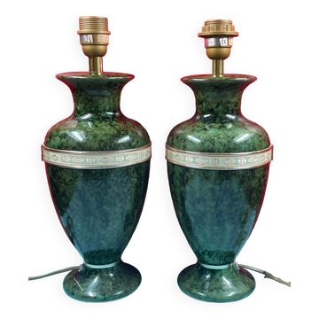 Paire de lampes balustres signées louis drimmer style régence 1970 - 1980