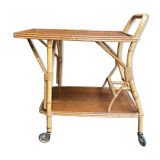 Rattan bar rolling table
