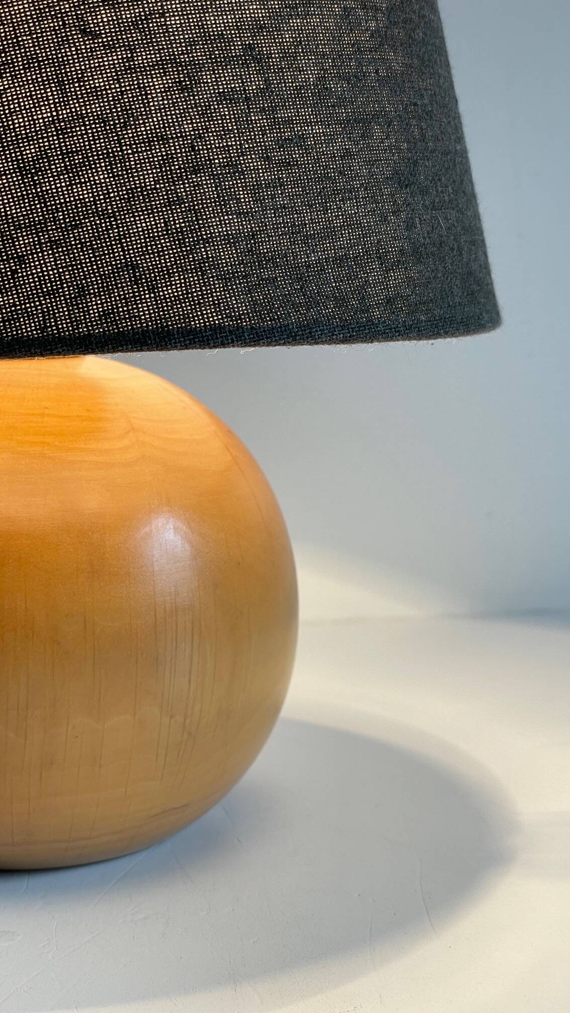 Solid wood ball lamp from the 70s