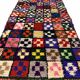Vintage multicoloured Boucherouite hallway rug - 255 x 100 cm