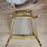 Napoleon III theatre chair in gilded wood