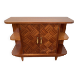 Vintage mahogany bar cabinet with marquetry