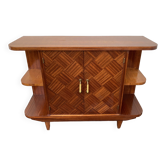 Vintage mahogany bar cabinet with marquetry