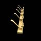 Vintage Gold Aluminum Wall Coat Rack with 5 Hooks