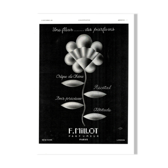 Affiche vintage années 30 F.Millot parfum