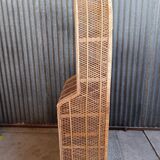 Bibliothèque en osier rotin vintage