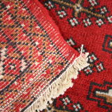 Persian rug handwoven red wool turkmen living room area rug- 60x130cm