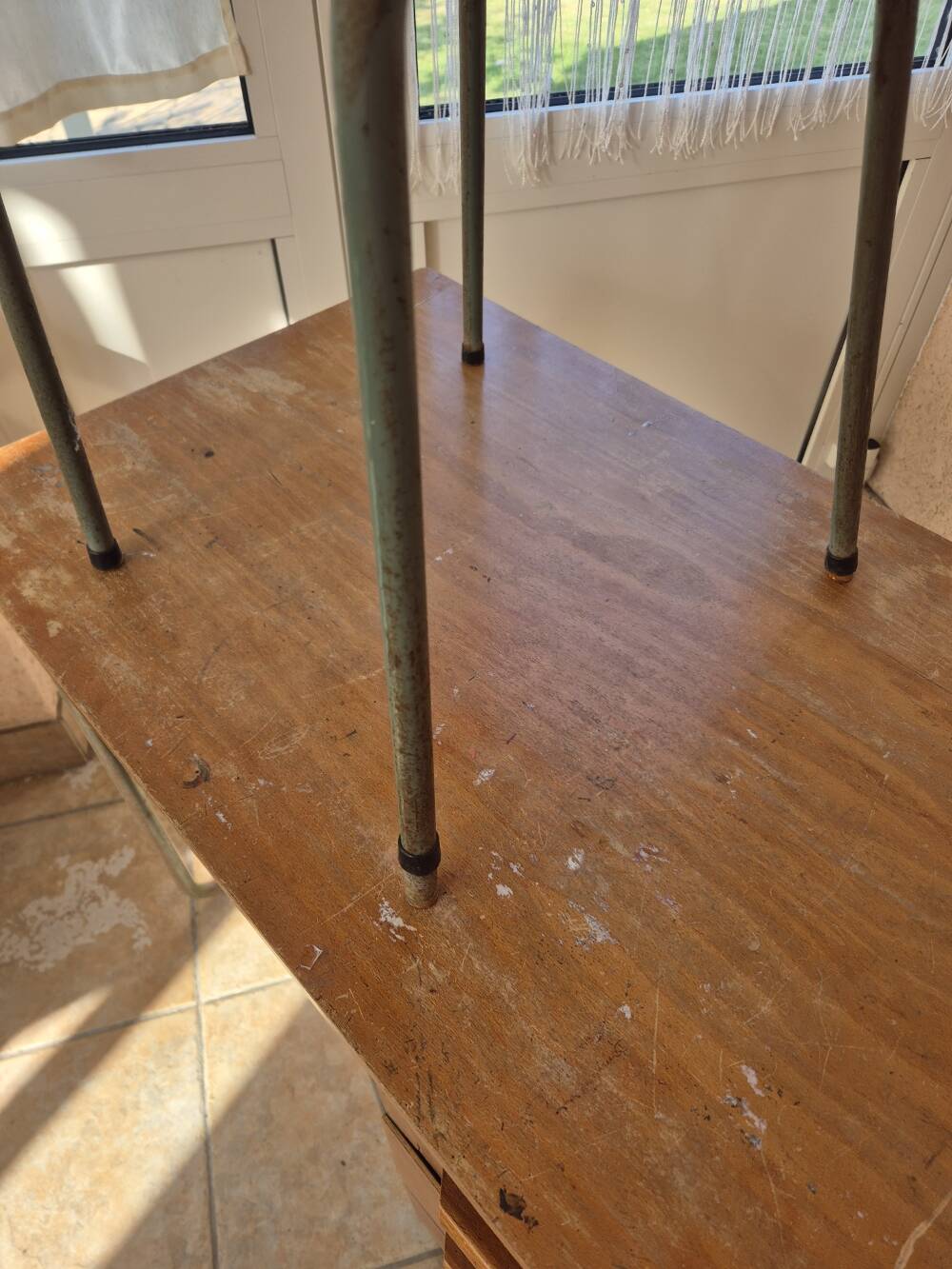 Child's desk with chair in its original condition.