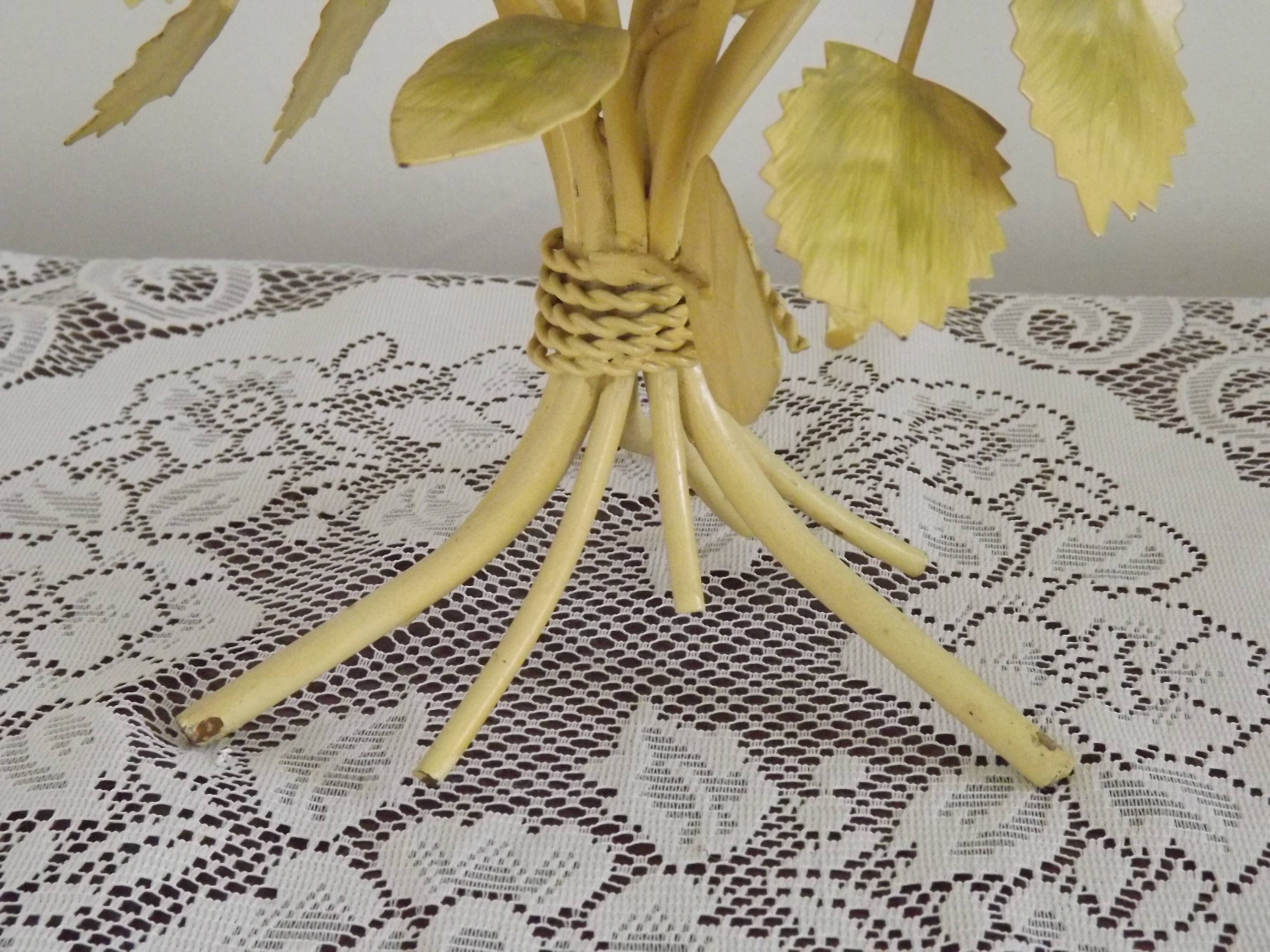 Large Vintage French FloralThree Arm Candelabra – Tied Bouquet Style