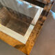 Bar cart desserte goat skin vellum