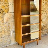 Storage unit/Library with sliding glass doors 1960s