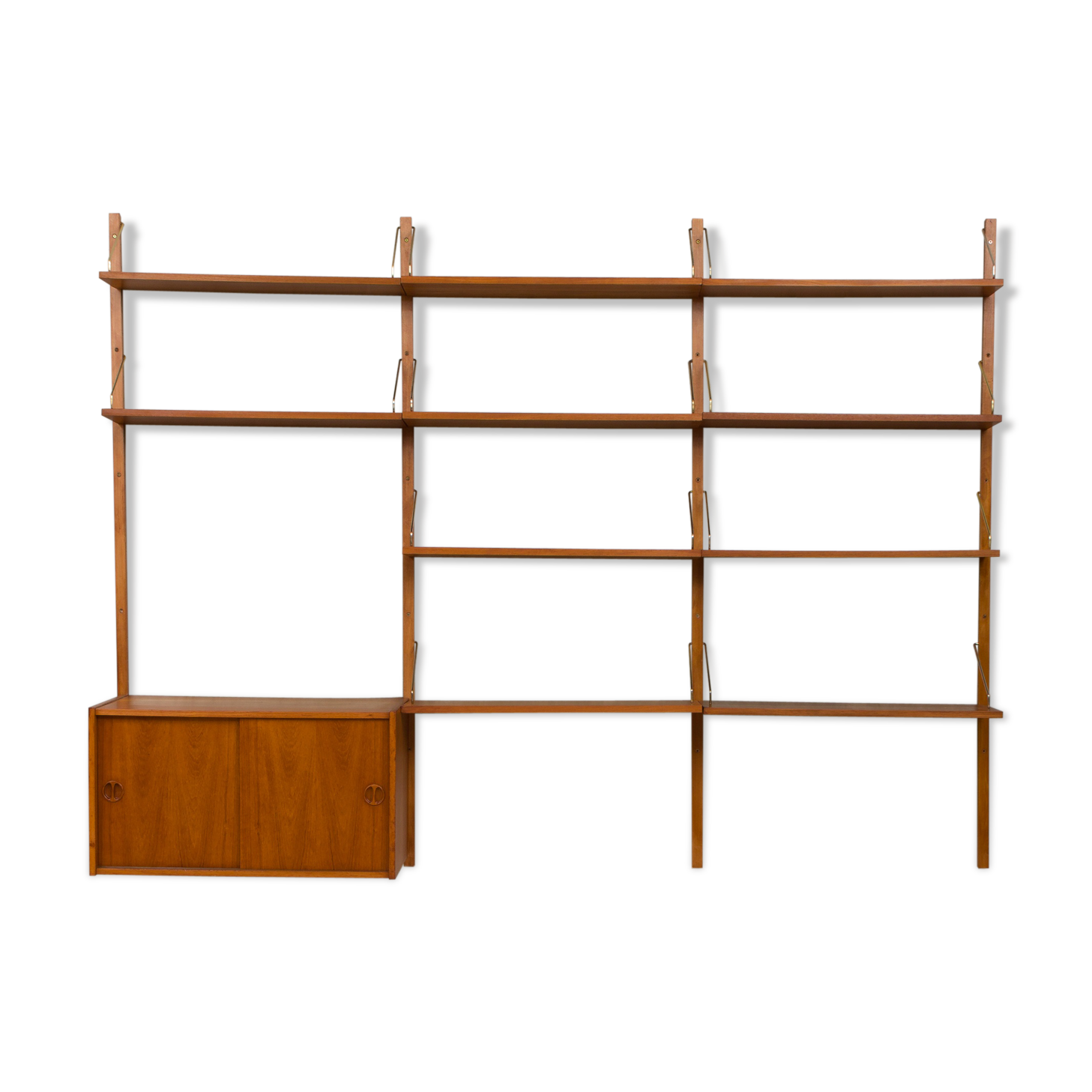 Poul Cadovius teak wall unit, Denmark, 60s