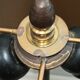 Imposing pair of lamps in Burgundy stone and brass art deco period