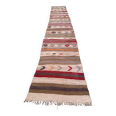 Narrow kilim runner 57x350 cm shabby chic, vintage Turkish kelim 2572