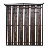 Porte-manteau vintage en métal et bois avec étagère à chapeaux, années 1970
