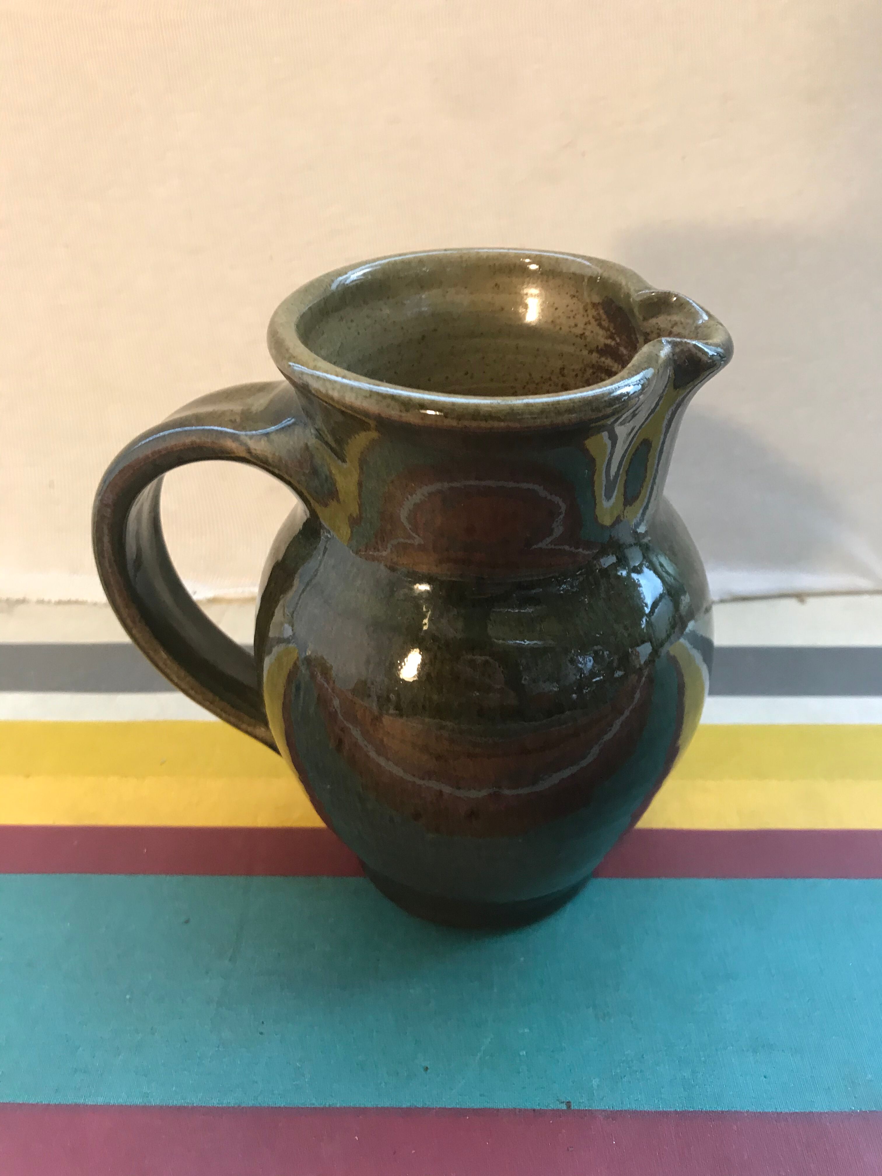 Former green enamelled sandstone pitcher