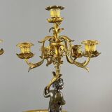 Pair of bronze and marble candelabra, Napoleon III period