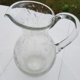 Biot 1980s bubbled glass carafe