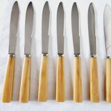 10 table or lunch knives in stainless steel and Messina from the 70s New